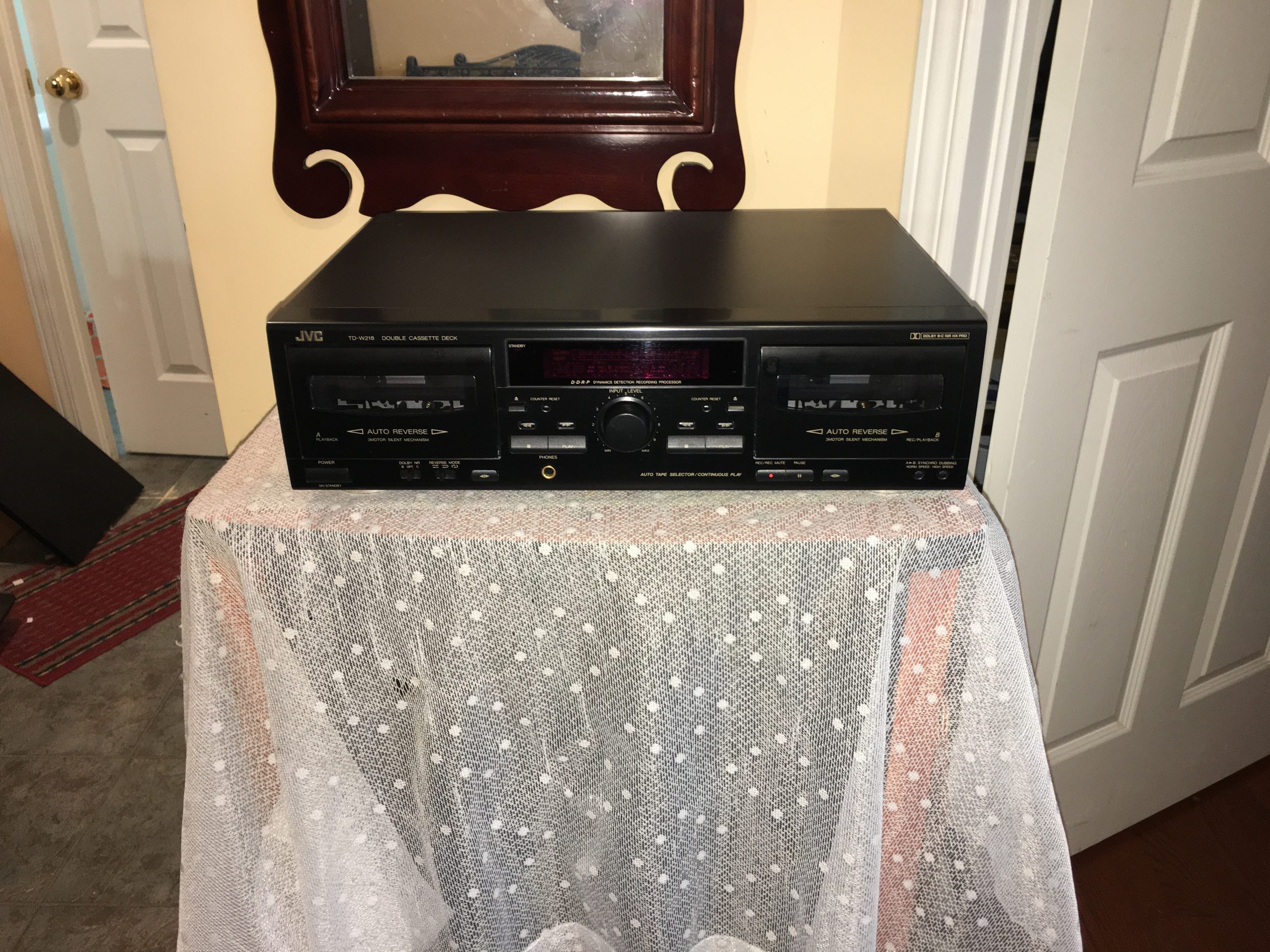 JVC TD-W218 (1) JVC 3 Motor Dual Cassette Deck with Auto-Reverse TD-W218 - Image 1