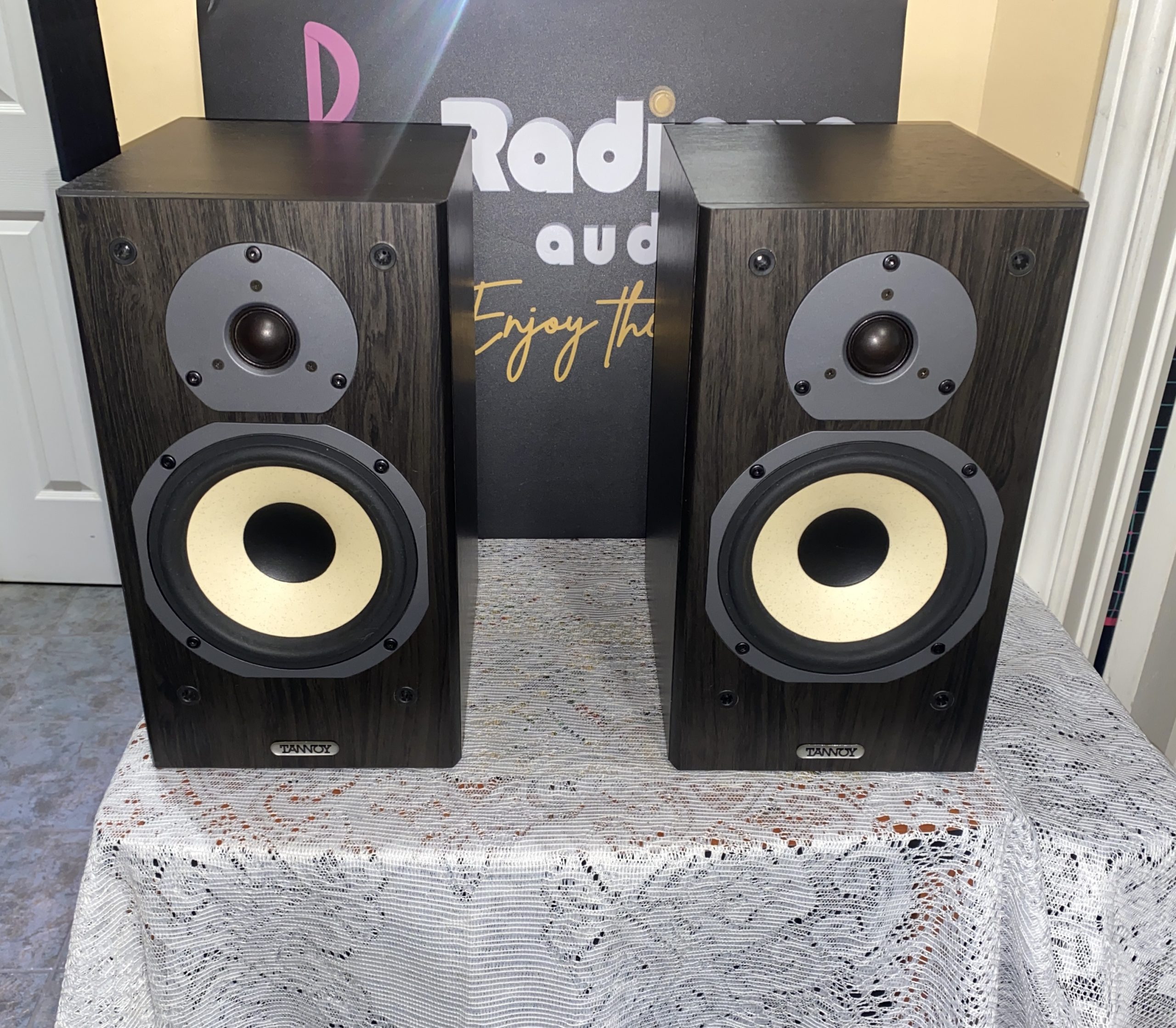Attractive Tannoy Bookshelf Speakers in Dark Oak Mercury mx2