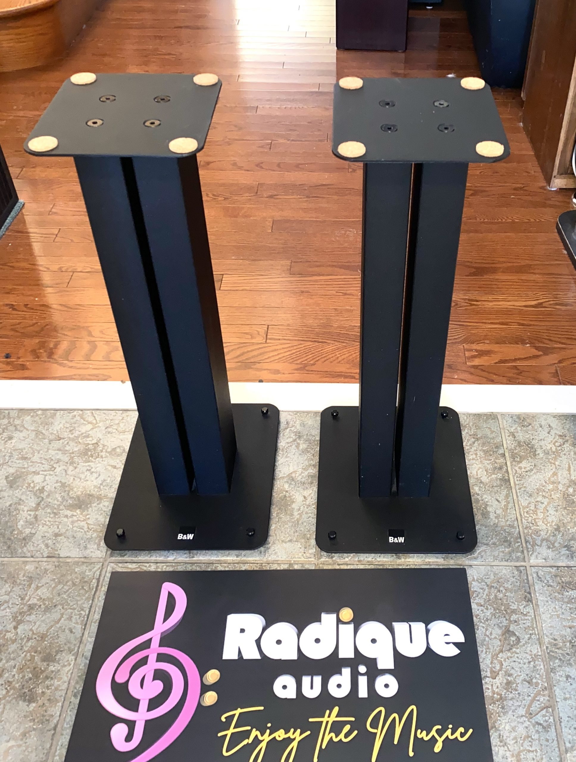 B&W 24.5 Dual Pillar stands 3 High End Dual Pillar 24.5" B&W Speaker Stands B&W Stands - Image 1
