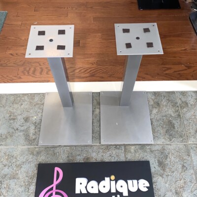 Silver Metal 22.5" Platform Speaker Stands