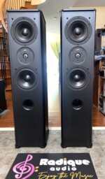 High End PSB Tower Speakers in Black Ash Stratus Silver