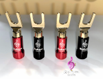 Gold Plated Spade Connectors – Radique Audio, Dual Set Screws - Image 5