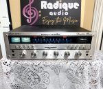 Marantz 2265 vintage stereo receiver — front view, silver faceplate and blue dial glow
