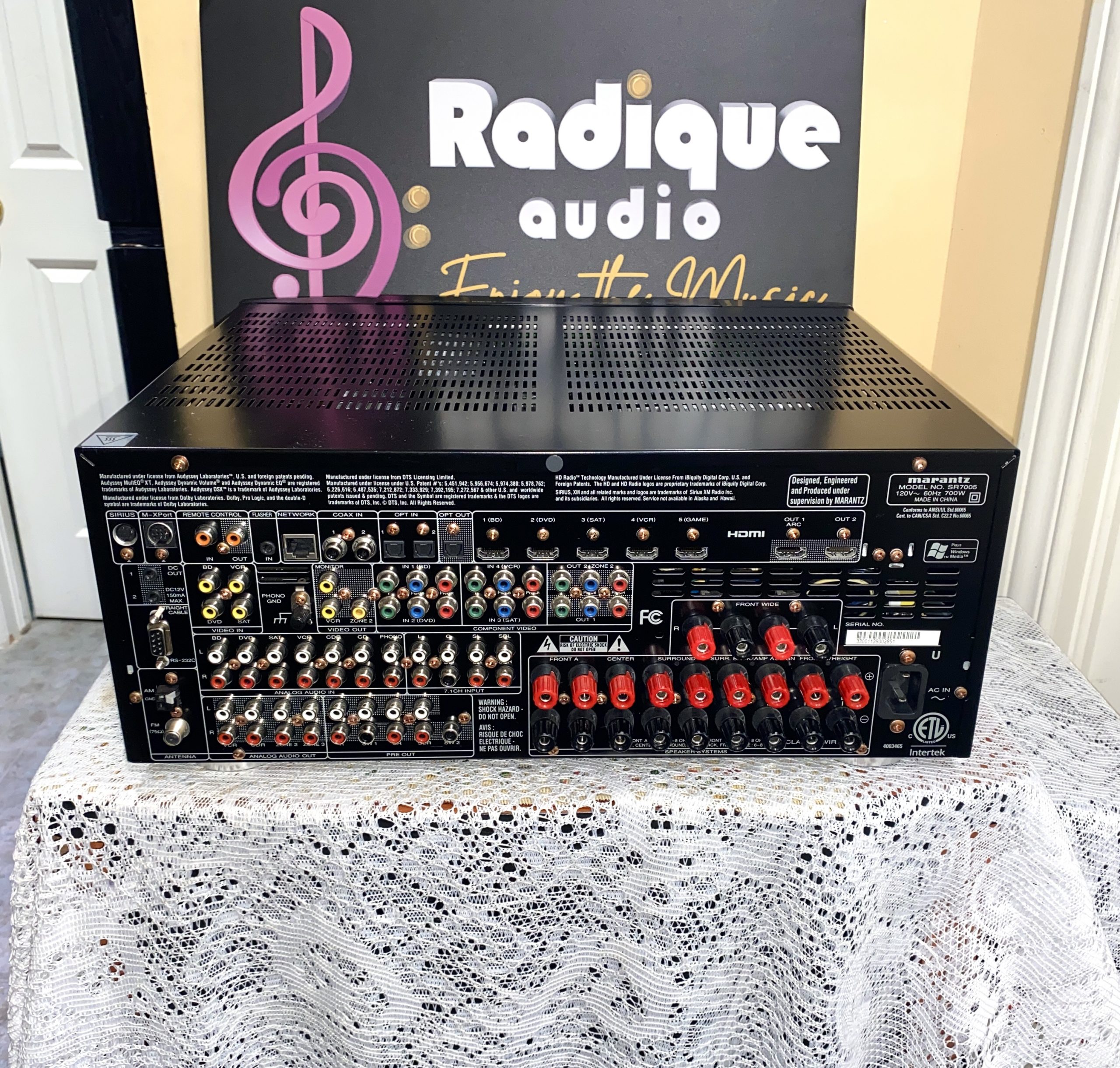 Marantz SR7005 7.2 125 WPC AVR - 3 Zone, Phono, 6 x HDMI - Radique Inc