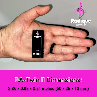RA-Twin II in a human hand to show scale