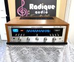 Marantz 2220B vintage stereo receiver in custom Ottawa Valley cherry cabinet — front view, silver faceplate
