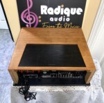 Marantz 2220B top view in custom cherrywood cabinet with ventilated grill insert