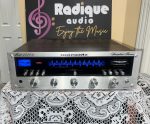 Marantz 2220B vintage stereo receiver front panel — silver faceplate, blue dial, Made in Japan 1974-77
