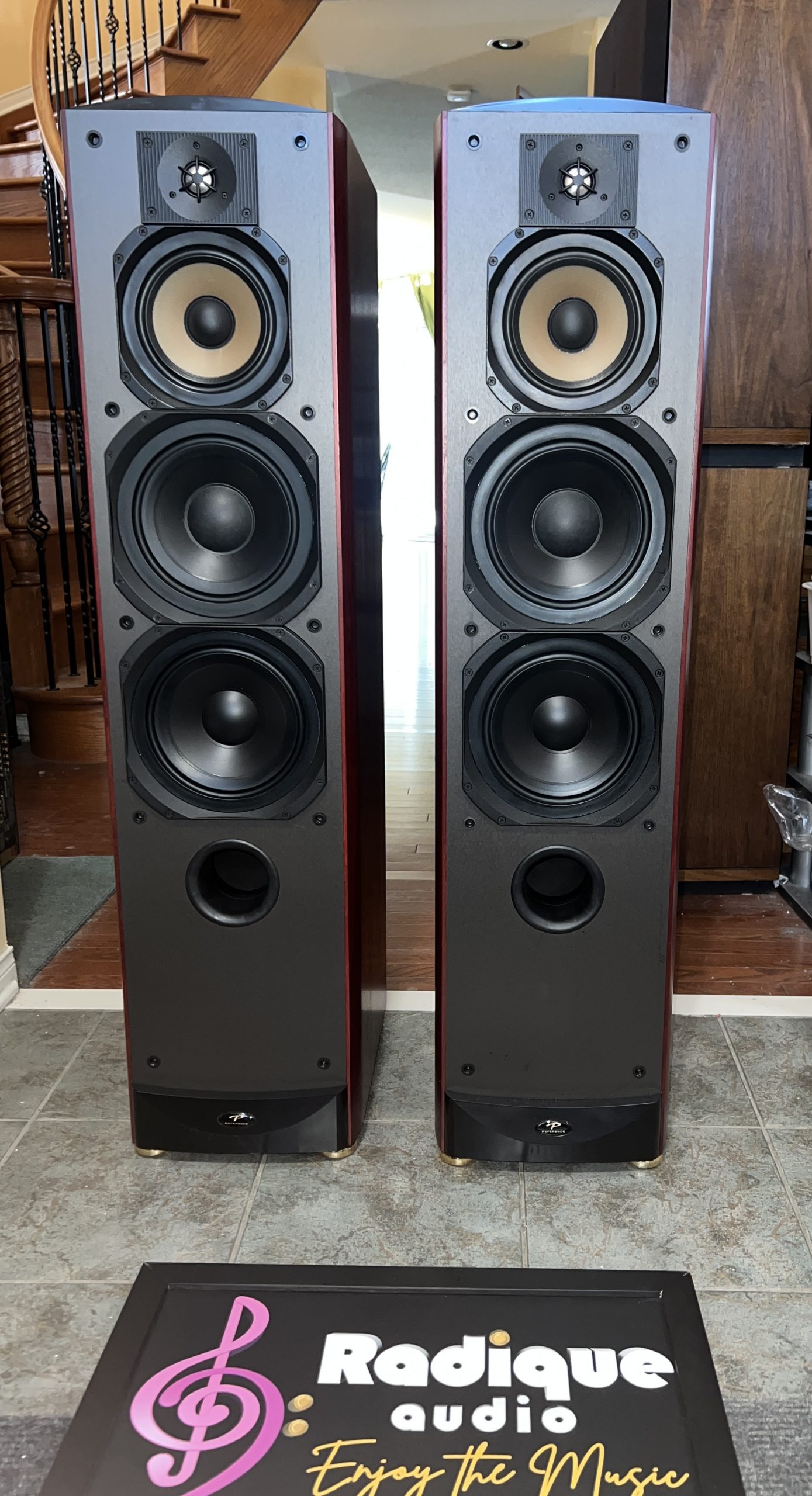 Paradigm Studio 100 v2 Rosenut 1 Flagship Paradigm Studio 100 v2 Rosenut Real Wood Floor Standers - Image 1