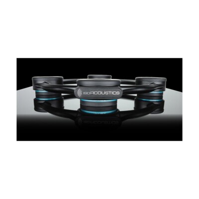 IsoAcoustics Aperta Sub XL subwoofer isolation stand in black for subwoofers up to 160 lbs.