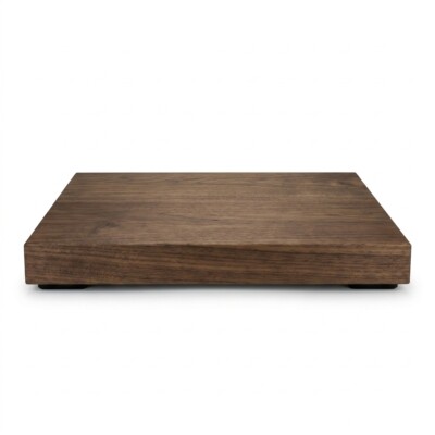 IsoAcoustics DELOS 1815W1 walnut isolation platform for high-end turntables and sensitive audio components.