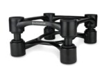 IsoAcoustics Aperta speaker isolation stands in black for bookshelf speakers and compact monitors.