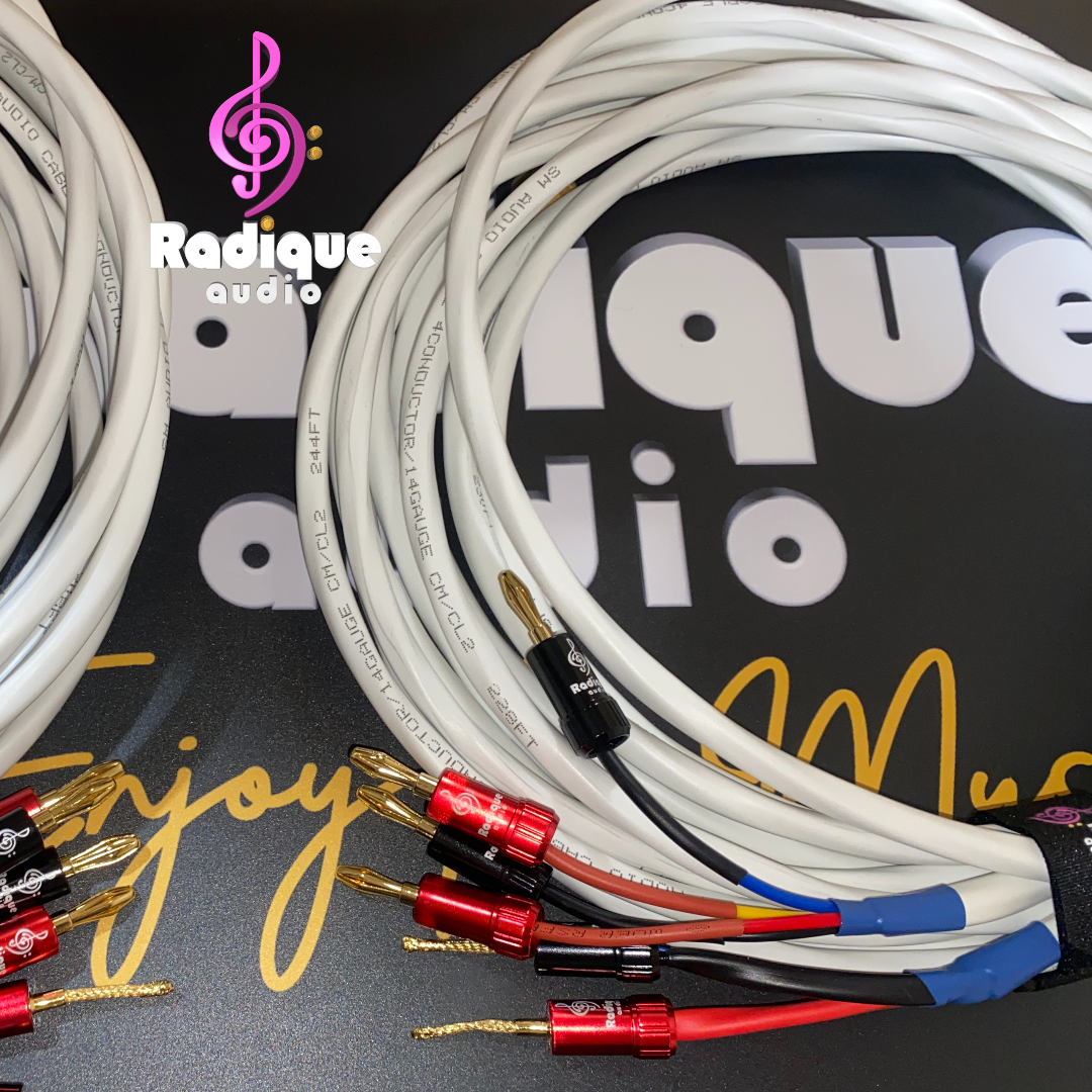 Radique House Quad White Speaker Cable