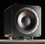 IsoAcoustics Aperta Sub subwoofer isolation stand in black for subwoofers up to 80 lbs.