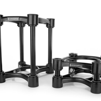 IsoAcoustics ISO-155 isolation stands pair for medium-sized speakers and studio monitors.