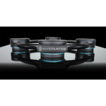 IsoAcoustics Aperta Sub XL subwoofer isolation stand in black for subwoofers up to 160 lbs.