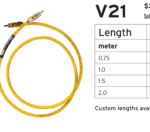 Kimber V21 digital interconnects with solid copper center conductor, foamed PE dielectric, and RCA or BNC connector options.