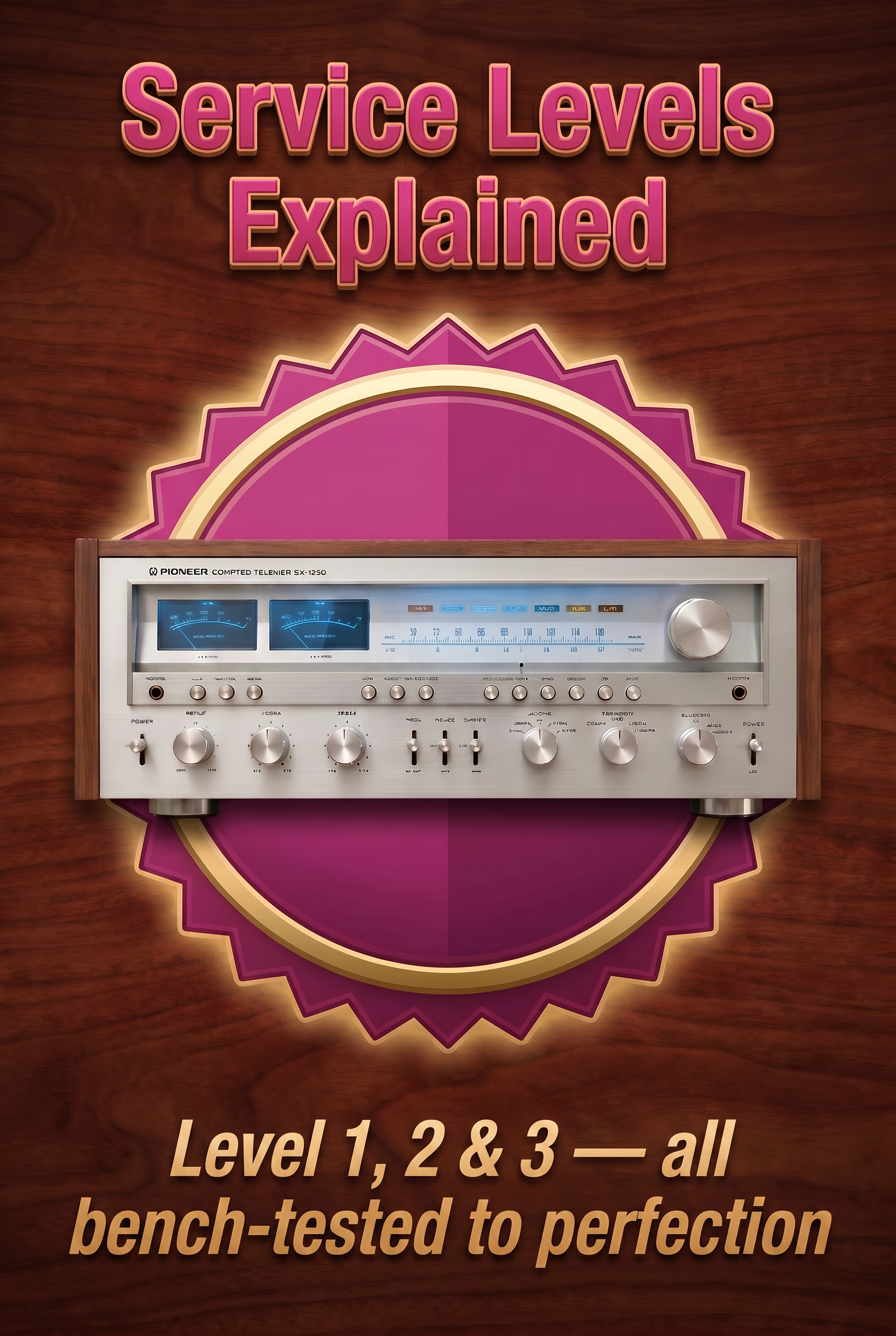 Radique audio equipment service levels explained — Level 1, 2 and 3 all bench-tested to perfection.