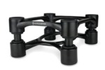 IsoAcoustics Aperta speaker isolation stands in black for bookshelf speakers and compact monitors.