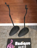Height adjustable Black satellite stands with Oval Bases - Image 2
