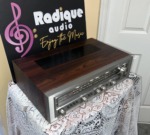 Luxman R-3030 receiver — angled view showing the mahogany veneer cabinet