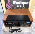 Marantz 1152DC vintage integrated amplifier in custom Ottawa Valley cherry cabinet — rear three-quarter view, ventilation grille and speaker terminals