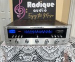 Marantz 2220B vintage stereo receiver front panel — silver faceplate, blue dial, Made in Japan 1974-77