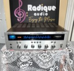 Marantz 2230 vintage stereo receiver — front view, silver faceplate and blue dial illumination