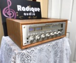 Marantz 2265B vintage stereo receiver in custom Ottawa Valley cherry cabinet — head-on front, tuning dial and controls