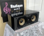 Paradigm Reference LCR-450 — angled view showing the gloss black cabinet