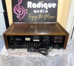 Pioneer SX-3600 walnut veneer side panel close-up — vintage Pioneer receiver