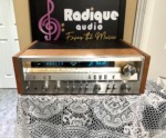 Pioneer SX-3800 stereo receiver in custom Ottawa Valley cherry wood cabinet — front view