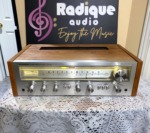 Pioneer SX-550 vintage stereo receiver front panel in custom cherry wood cabinet by Radique Audio