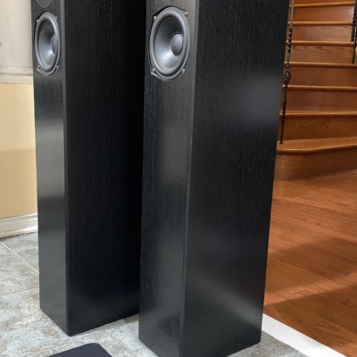 Totem Sttaf floorstanding speakers, pair — angled view showing the tweeter, mid-woofer and cabinet profile