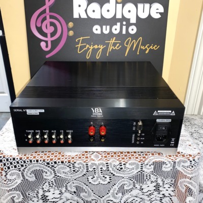 YBA YA201 integrated amplifier — rear panel with RCA inputs, speaker binding posts and power inlet