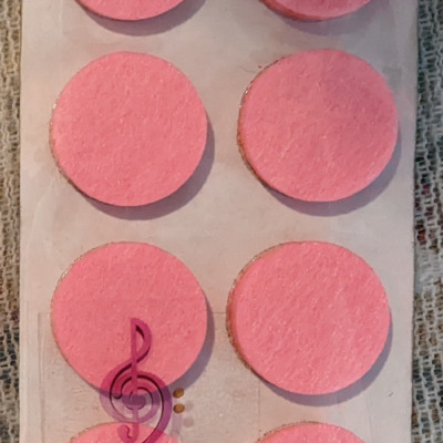 Radique Audio High Density Felt Pads in signature Magenta, a full pack of 8 self-adhesive pads