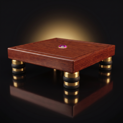 Rosewood isolation platform floating on brass footers with matte black rubber suspension rings — Radique category icon