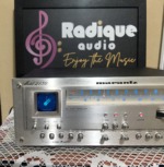 Close view of the Marantz 2130 faceplate, Model 2130 script, oscilloscope with a diagonal trace, PLL pilot canceller label and scope display switches