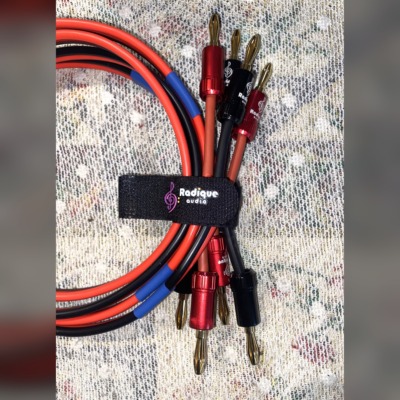 Pair of 3' 12 AWG Radique Speaker wires with Banana Plugs