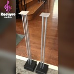 35" Metal Speaker Stands with Concrete Bases