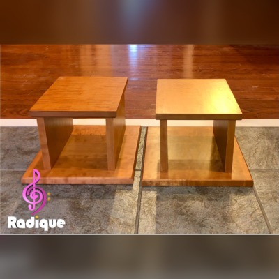 Light Cherry Speaker Stands