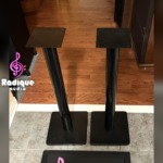 Atlantic 29" Bookshelf Speaker Stands, Carbon-Look Bases, Pair