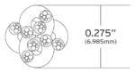 Kimber Kable 4TC cross-section drawing, 0.275 inch (6.985 mm) across