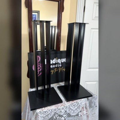 MDF Tri-Pillar Speaker Stands 29.5", Solidly Built