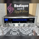 Marantz 2220B vintage stereo receiver front panel — silver faceplate, blue dial, Made in Japan 1974-77