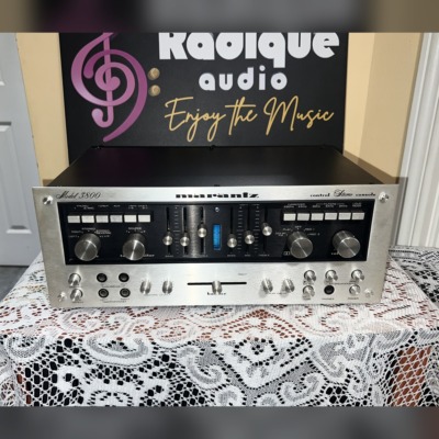 Marantz 3800 audiophile stereo preamplifier, made in USA — front view of the silver faceplate and full control array