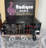 Rear panel of the Marantz SR7200 showing rows of RCA audio, video and component jacks, digital inputs and red speaker terminals