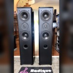 High End PSB Tower Speakers in High Gloss Black Stratus Silver