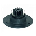 Peerless BC25SC06-04 tweeter, rear view showing the finned neodymium magnet heat sink and solder terminals