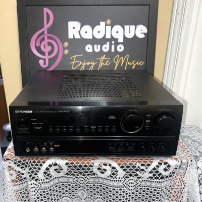 Pioneer VSX-D903S audio/video stereo receiver in black, front panel with multi-jog dial, master volume knob and a row of input selector buttons